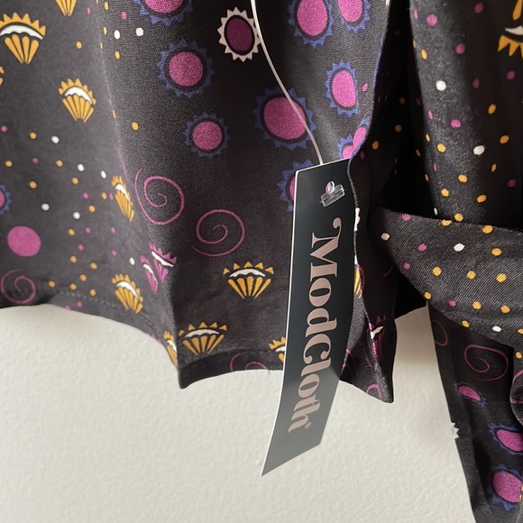 ModCloth Scoop Neck Retro Astro Semi Sheer Blouse - Picture 7 of 11